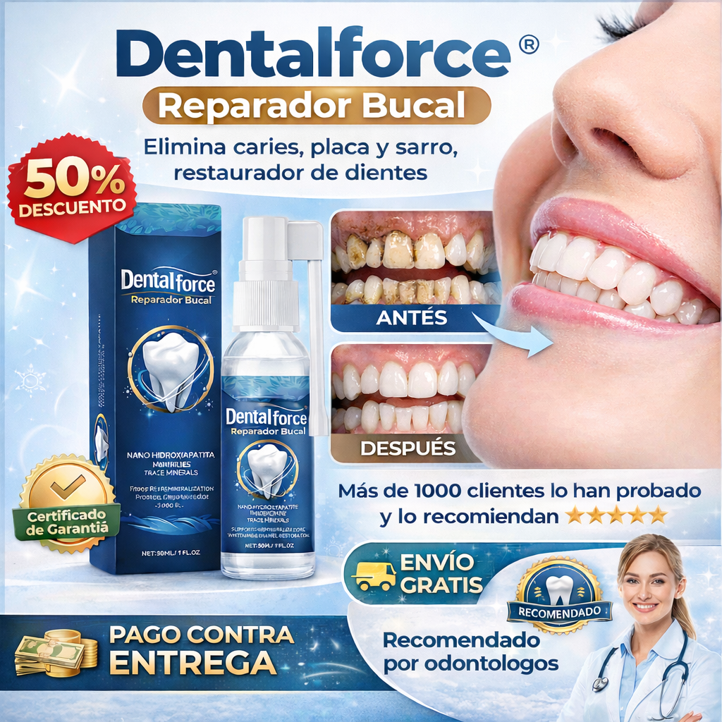 Dentalforce - Reparador bucal - Elimina caries, placa y sarro, restaurador de dientes