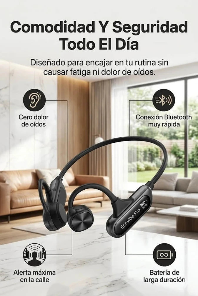 EcoVibe Pro - Audifono de Conduccion Osea Seguridad y Oídos Libres