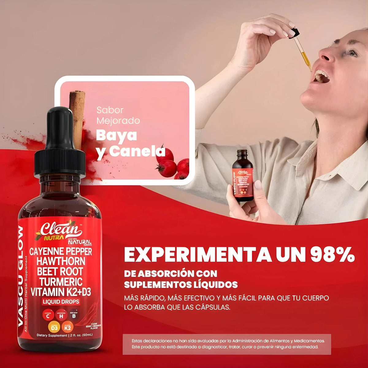 Clean Nutra VascuGlow | Controla el Azúcar y Protege tu Corazón