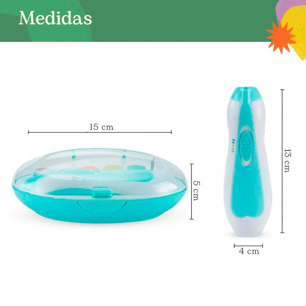 Kit cortaúñas eléctrico, lima eléctrica para bebés con cabezales intercambiables - 8