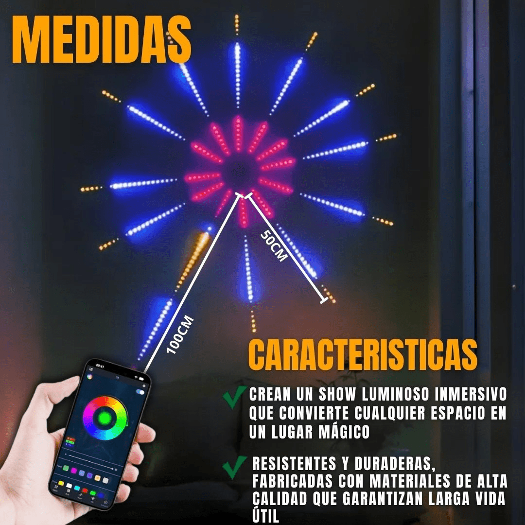 ✨ Fireworks LED 360° – Iluminación que Sorprende