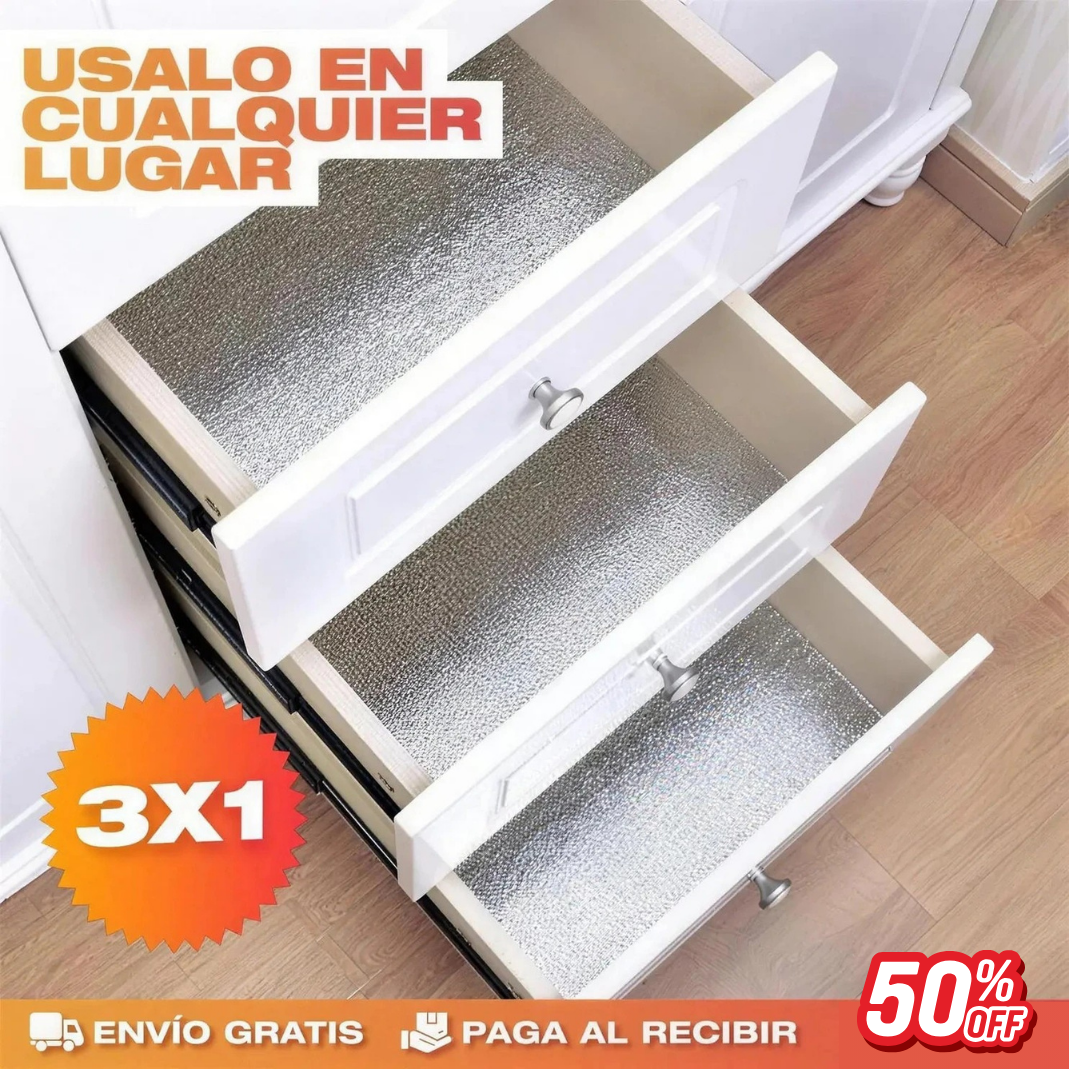 Papel Aluminio Adhesivo de Cocina - Pared de la Estufa Sin Grasa Pegada