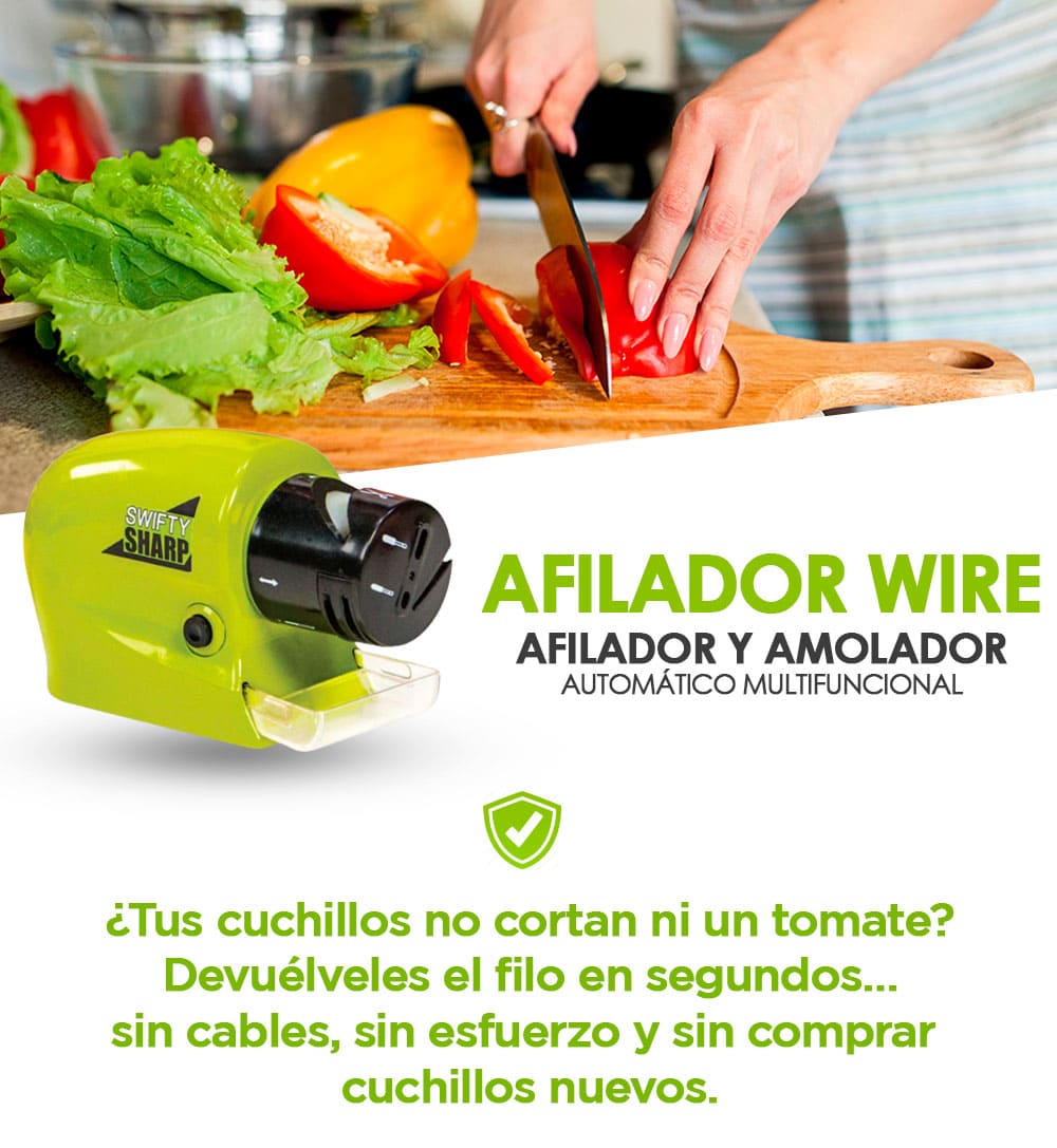 Afilador Wire — Deja tus cuchillos como nuevos en 10 segundos.