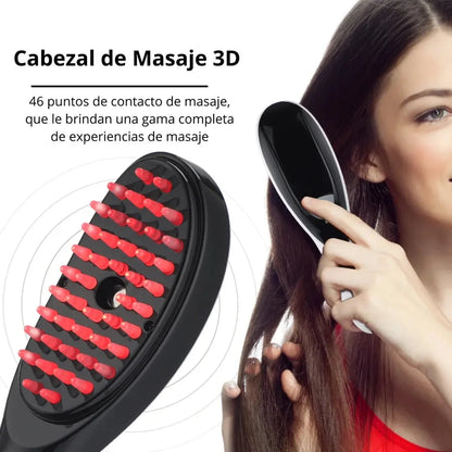 Cepillo masajeador con vapor y fototerapia LED