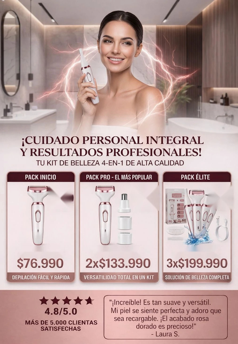Depiladora Eléctrica Multifuncional - Imagen 3