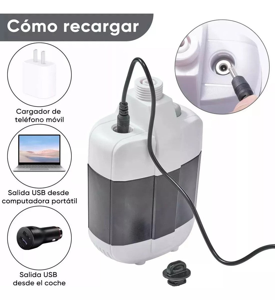 Ducha Portátil Recargable USB - Autonomía y Presión Constante - 2